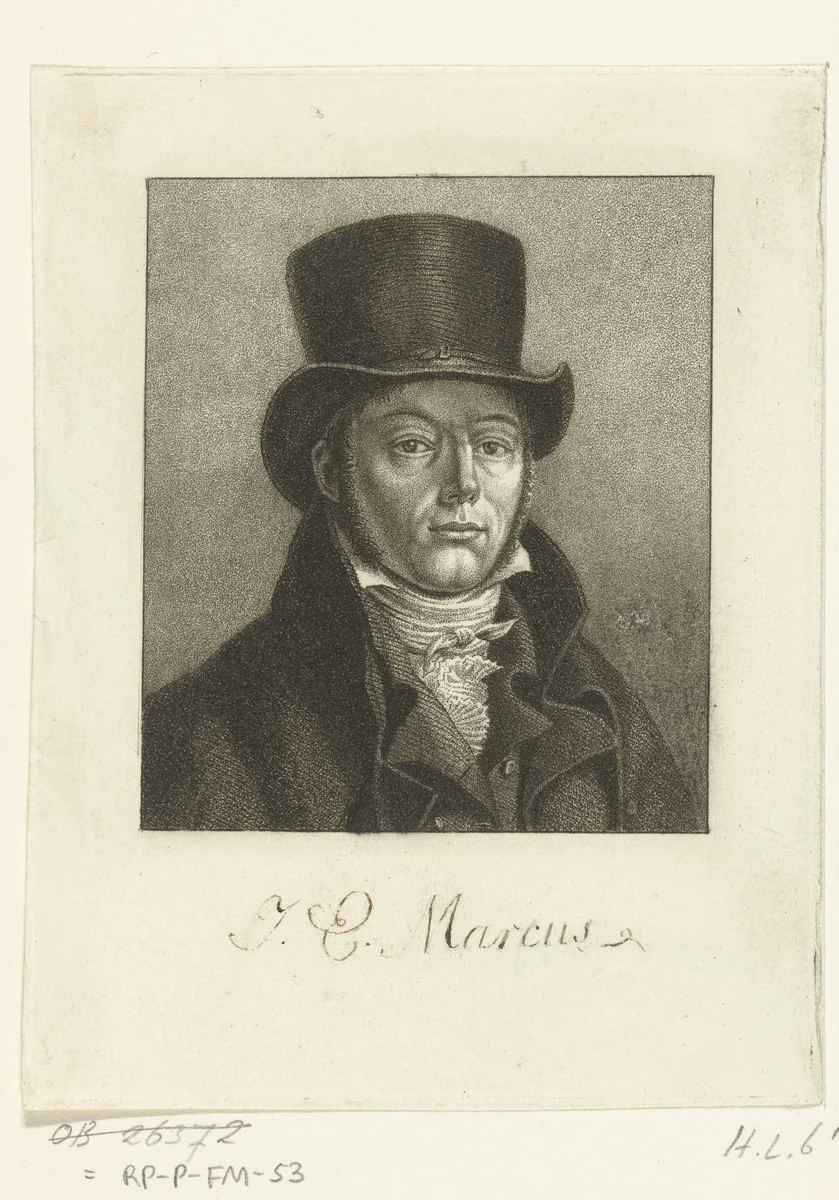 Portret van Jacob Ernst Marcus by Ernst Willem Jan Bagelaar, print, 1798-1826