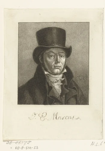 Portret van Jacob Ernst Marcus by Ernst Willem Jan Bagelaar, print, 1798-1826