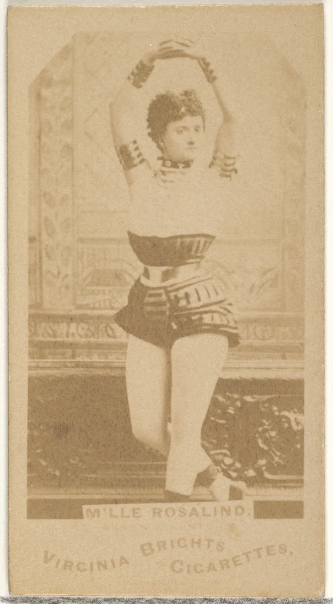 M'lle Rosalind, from the Actors and Actresses series (N45, Type 1) for Virginia Brights Cigarettes by Allen & Ginter, photograph, 1885-1891