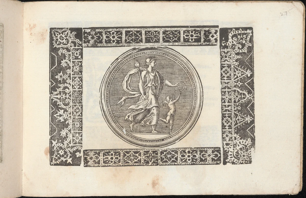 Corona delle Nobile et Virtuose Donne, Libro Terzo, page 27 (recto) by Cesare Vecellio, book, 1620