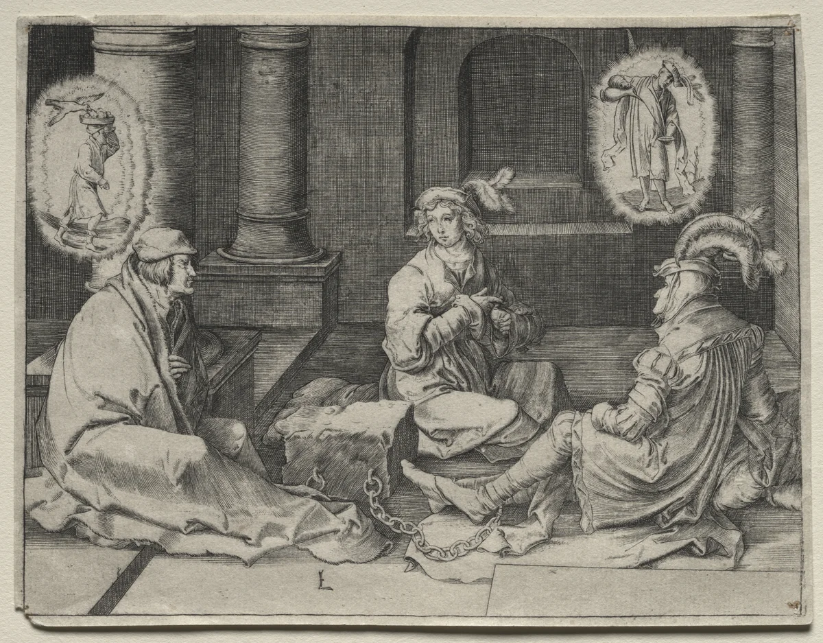 The Story of Joseph: Joseph Interprets the Dreams in Prison by Lucas van Leyden, print, 1512