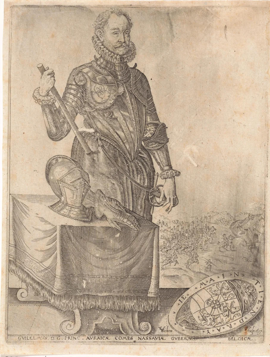 Portret van Willem I, prins van Oranje by Christoffel van Sichem, print, 1611