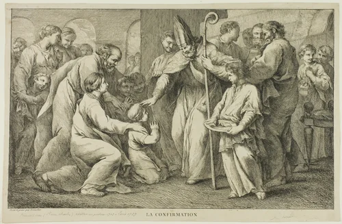The Confirmation by Pierre Charles Trémolières, print, 1723-1739