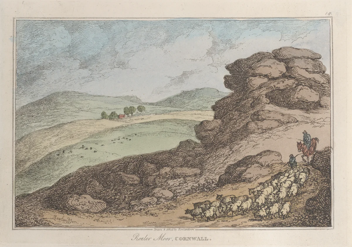 Rouler Moor, Cornwall by Thomas Rowlandson, print, 1822