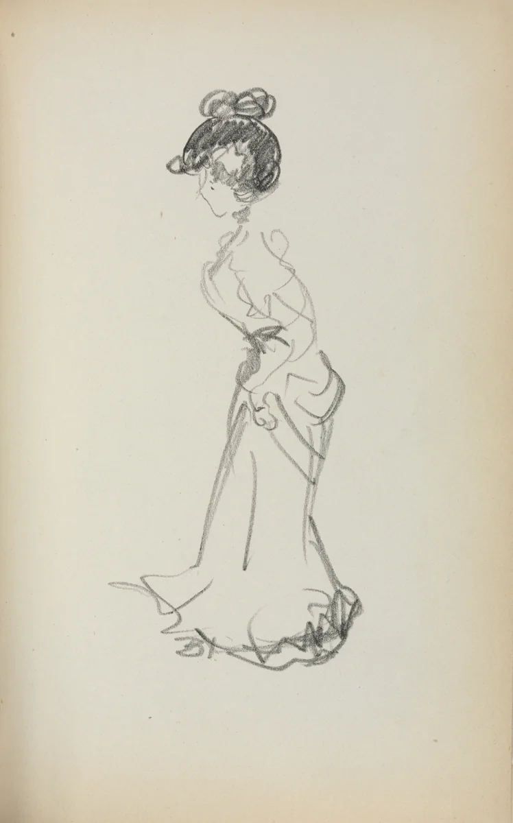 Italian Sketchbook: Standing Woman (page 167) by Maurice Prendergast, book, 1898-1899