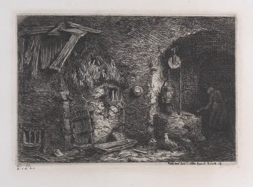 The Well by Charles Jacque, print, 1845