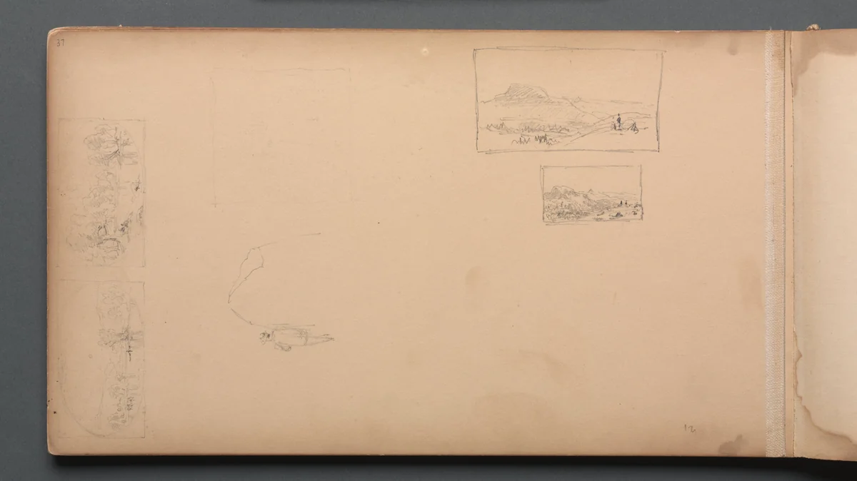 Sketchbook, page 37: Maine Landscape Vignittes by Sanford Robinson Gifford, book, 1859