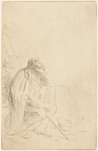 Day-dream (Le reveur) by Alphonse Legros, print, 1837-1911