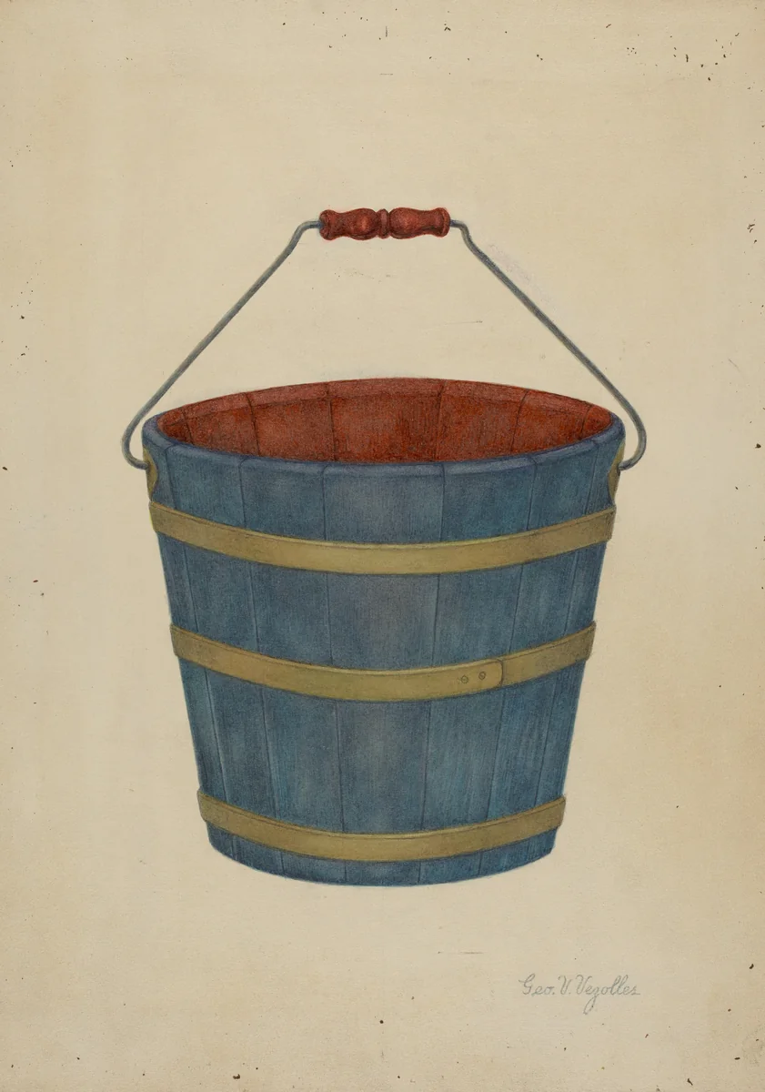 Shaker Bucket by George V Vezolles, index of american design, 1941