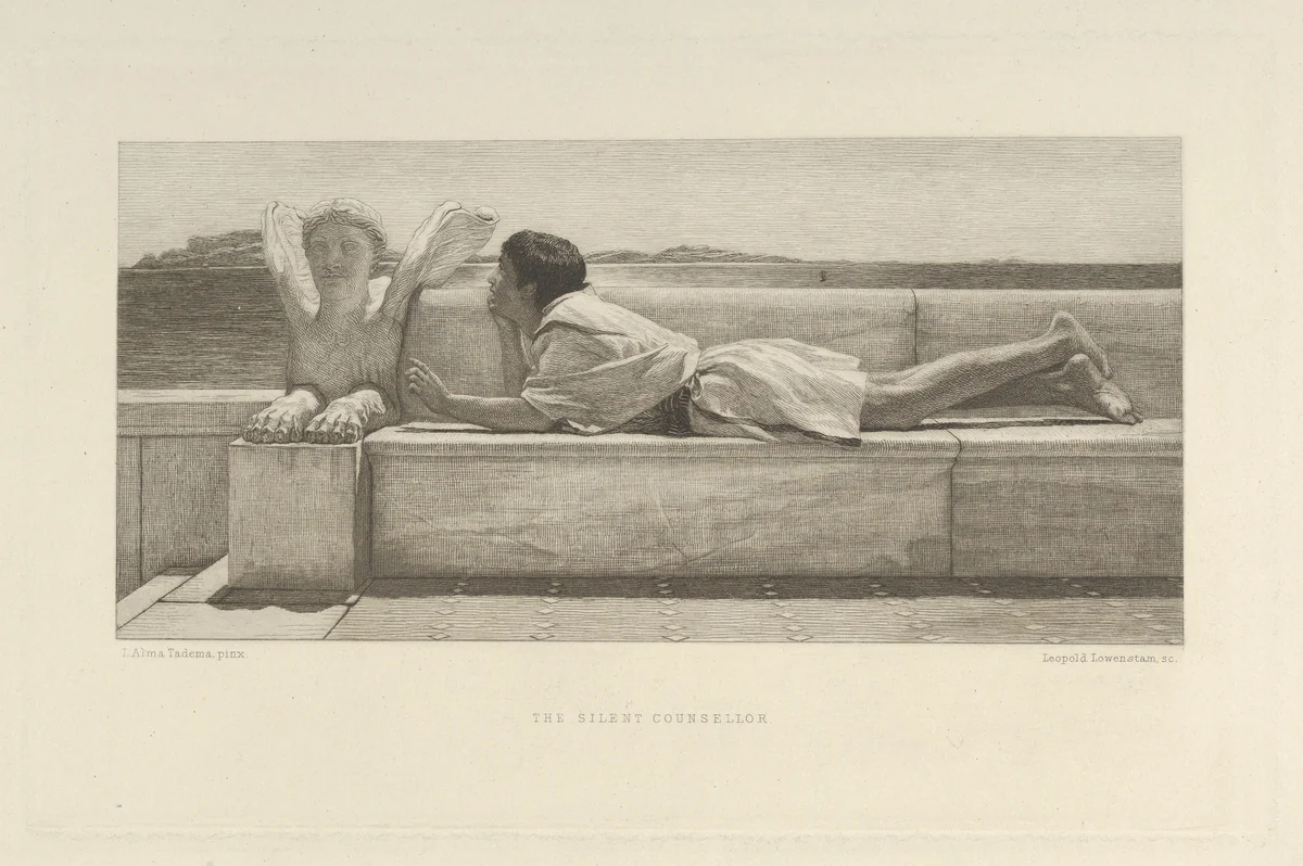 The Silent Councillor, from "The Portfolio" by Lawrence Alma-Tadema, print, 1878