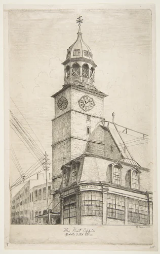 The Post Office, Middle Dutch Church, from "Scenes of Old New York" by Henry Farrer, print, 1870