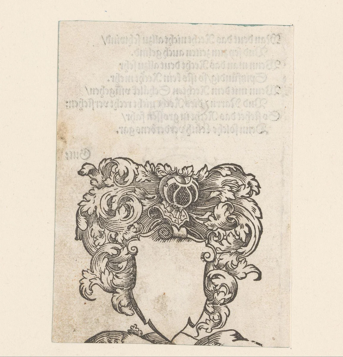 Leeg wapenschild by anonymous, print, 1579