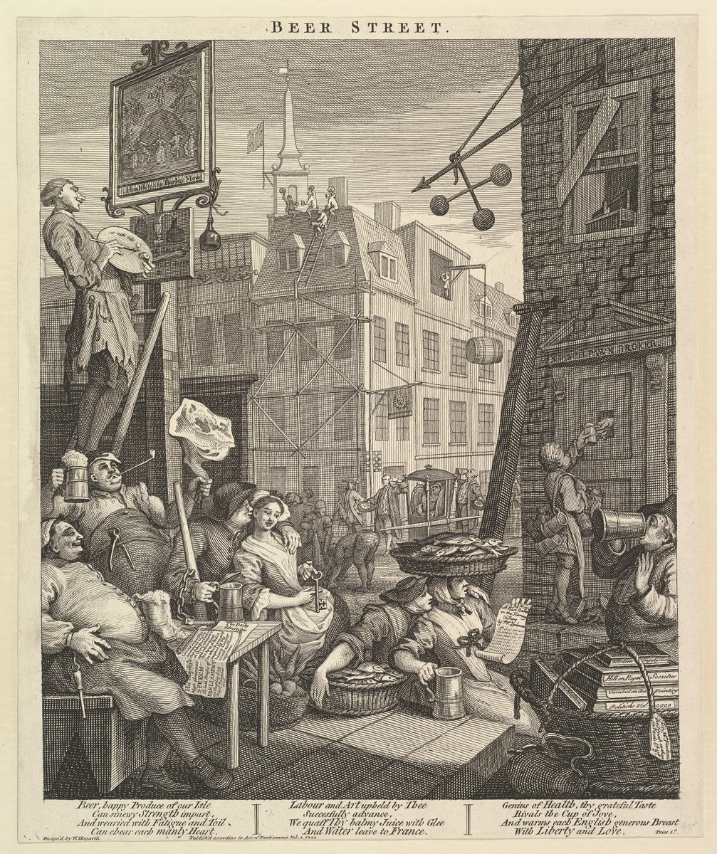 Beer Street by William Hogarth, print, 1751