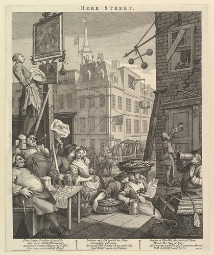 Beer Street by William Hogarth, print, 1751