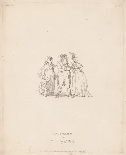 Polygamy, or Plurality of Wives by Thomas Rowlandson, print, 1803