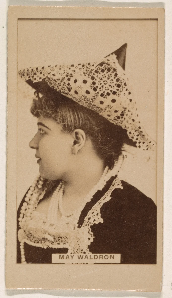 May Waldron, from the Actresses series (N245) issued by Kinney Brothers to promote Sweet Caporal Cigarettes by Kinney Brothers Tobacco Company, photograph, 1890