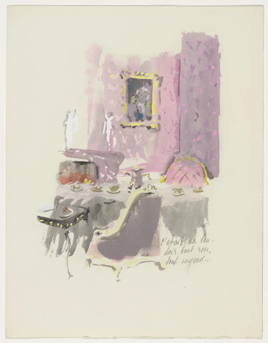 Duplicate of plate (page 17) from Mille Regrets (A Thousand Regrets) by Christian Bérard, illustrated book, 1947