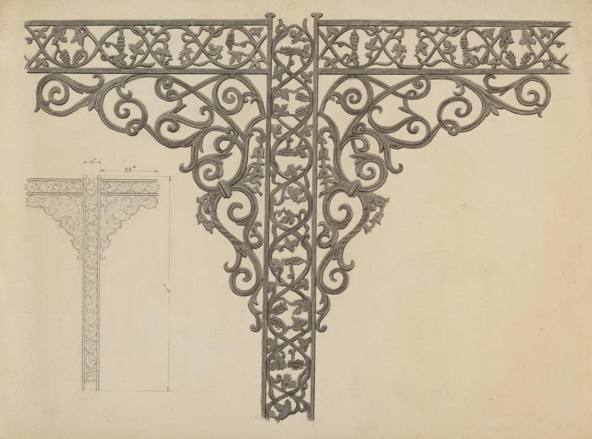 Iron Porch Supports by John R. Towers, index of american design, 1936