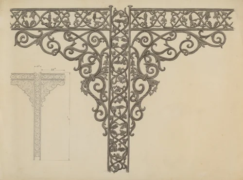 Iron Porch Supports by John R. Towers, index of american design, 1936