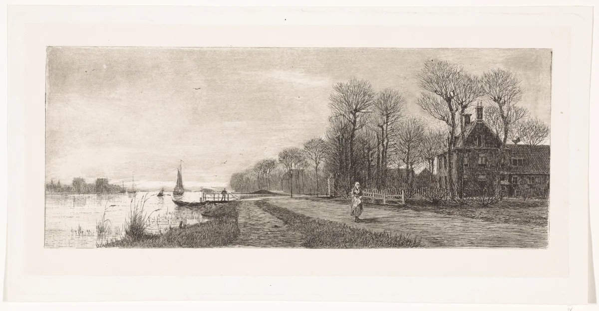 Huizen aan de Amstel by Elias Stark, print, 1887