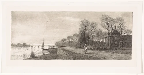 Huizen aan de Amstel by Elias Stark, print, 1887