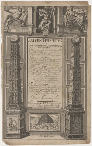 Title Page to Saturne Ephemerides by Henry Isaacson by William Marshall, print, 1633