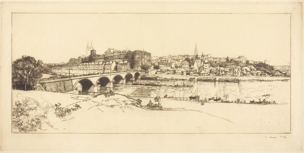 Angers - Panoramic View (Angers - Vue panoramique) by Auguste Lepère, print, 1912