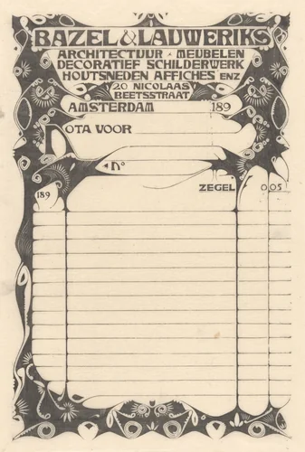 Nota Karel de Bazel en Mathieu Lauweriks by Karel Petrus Cornelis de Bazel, print, 1895