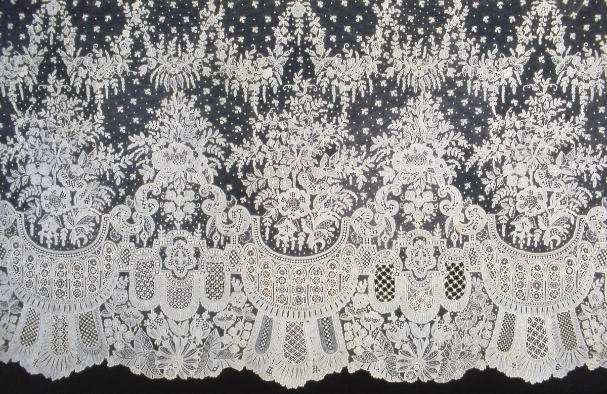 Dress Flounce by Belgium, textile, 1860-1869