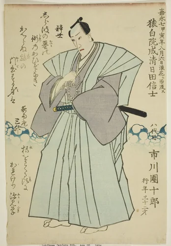 Memorial Portrait of the Actor Ichikawa Danjuro VIII by Utagawa School, print, 1854