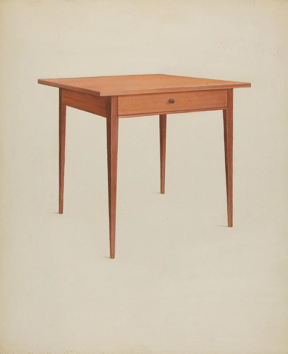 Shaker Table by Winslow Rich, index of american design, 1937