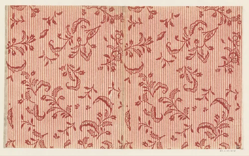 Blad met strooipatroon van ranken op lijnenfond by anonymous, other, 1700-1850