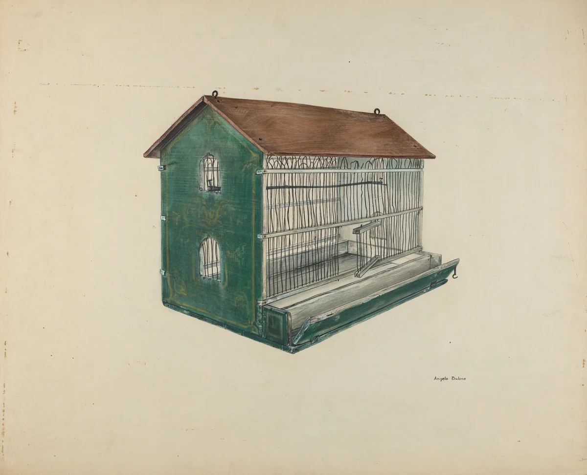 Zoar Bird Cage by Angelo Bulone, index of american design, 1939