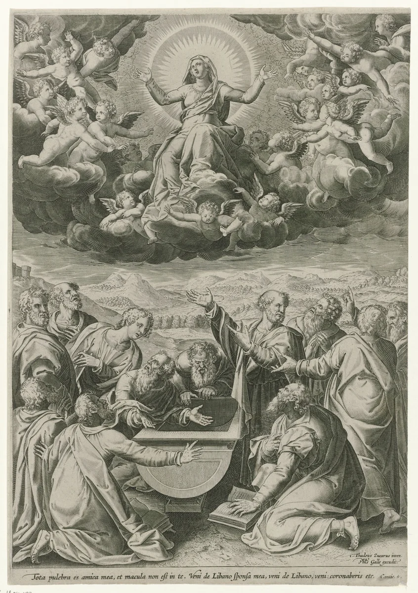 Hemelvaart van Maria by Unknown, print, 1547-1612