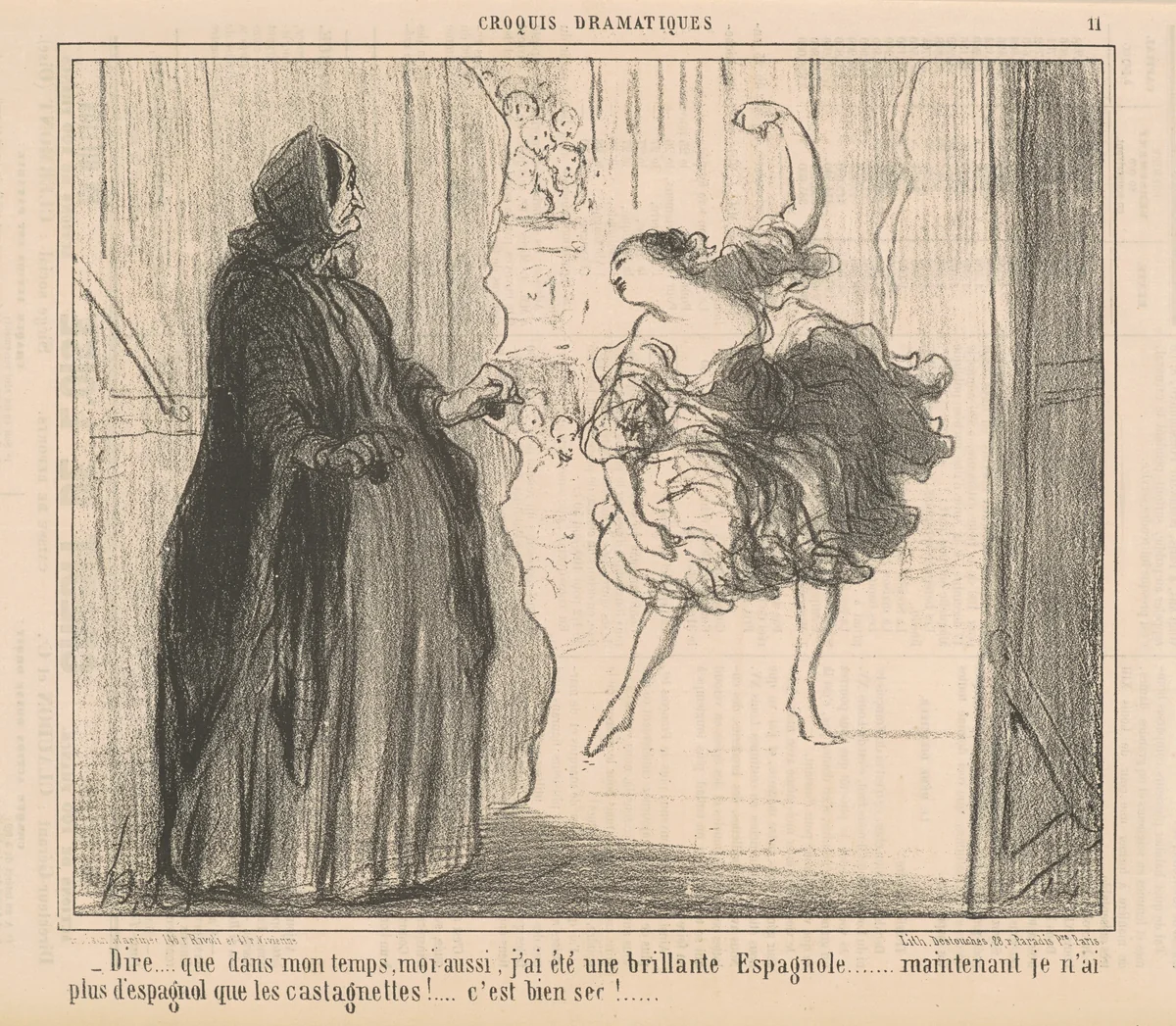 Dire que dans mon temps, moi aussi ... by Honoré Daumier, print, 1857