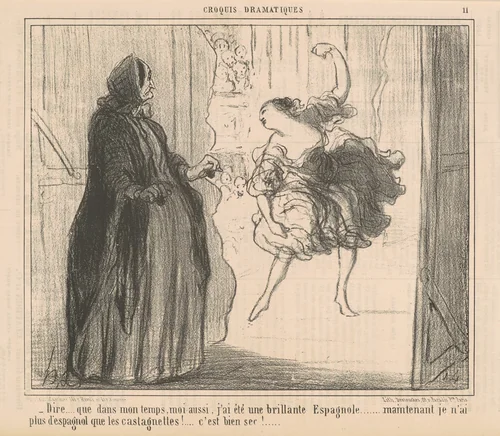 Dire que dans mon temps, moi aussi ... by Honoré Daumier, print, 1857