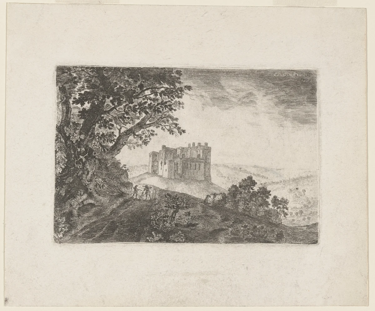 Crichton Castle from the Northeast by John Clerk, print, 1773