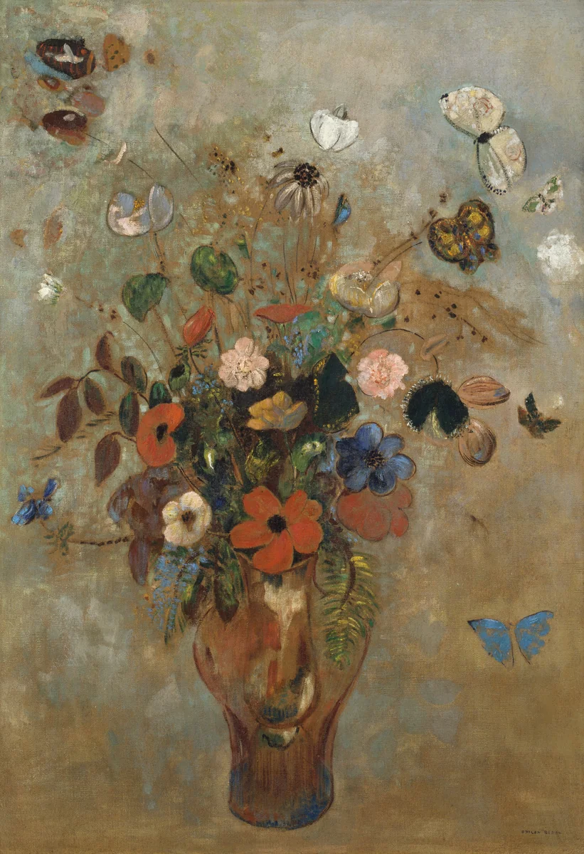 Still Life with Flowers by Odilon Redon, painting, 1905
