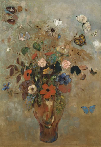 Still Life with Flowers by Odilon Redon, painting, 1905