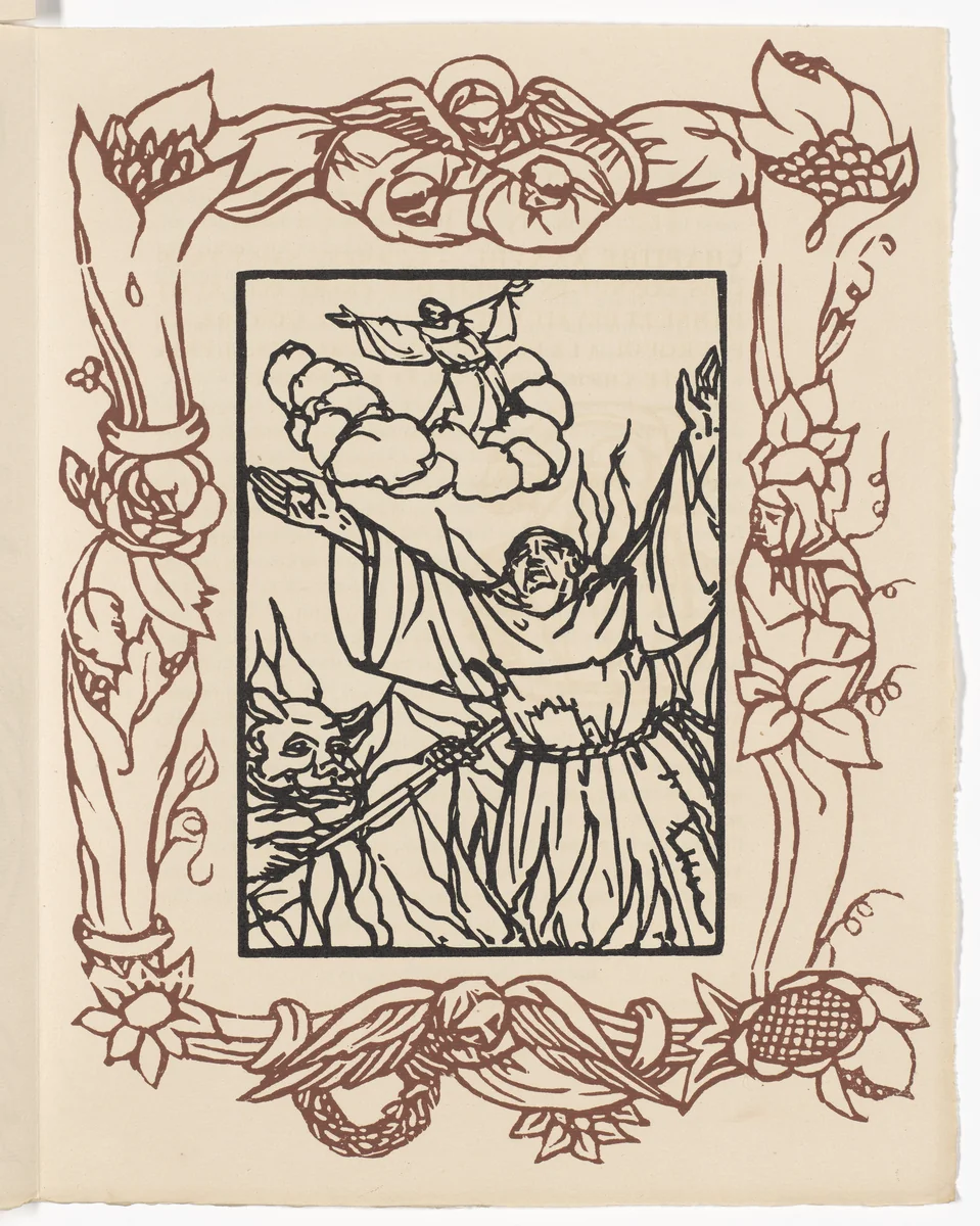 Plate (page 211) from Les Petites Fleurs de St. François (The Little Flowers of St. Francis) by Émile Bernard, illustrated book, 1928