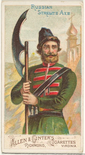 Russian Strelitz Axe, from the Arms of All Nations series (N3) for Allen & Ginter Cigarettes Brands by Allen & Ginter, print, 1887