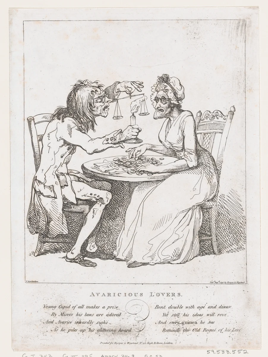 Avaricious Lovers by Thomas Rowlandson, print, 1797