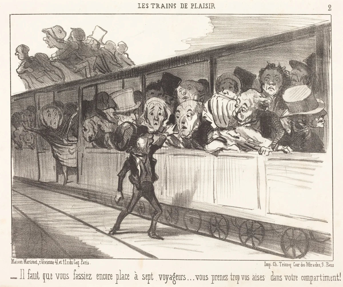 Il faut que vous fassiez encore place... by Honoré Daumier, print, 1852