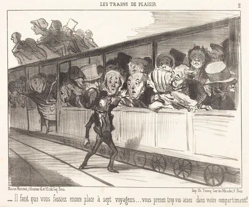 Il faut que vous fassiez encore place... by Honoré Daumier, print, 1852
