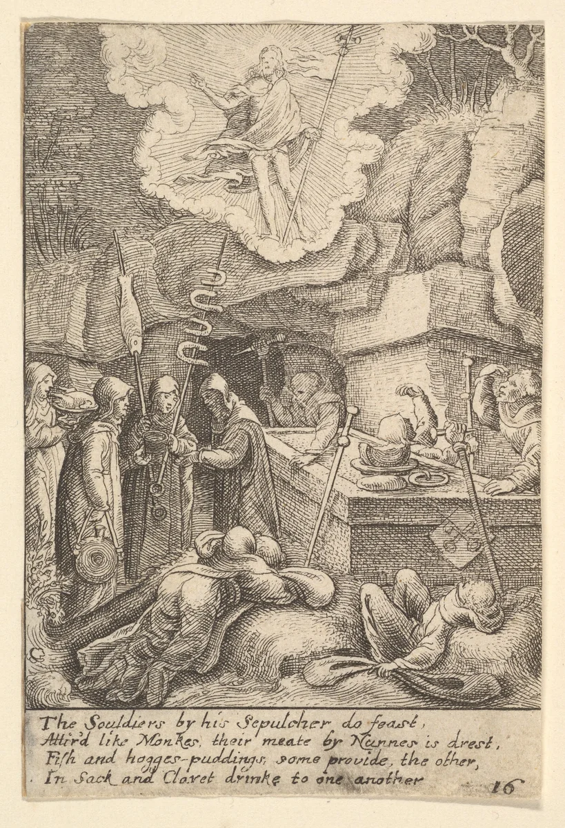 Resurrection by Wenceslaus Hollar, print, 1644-1652