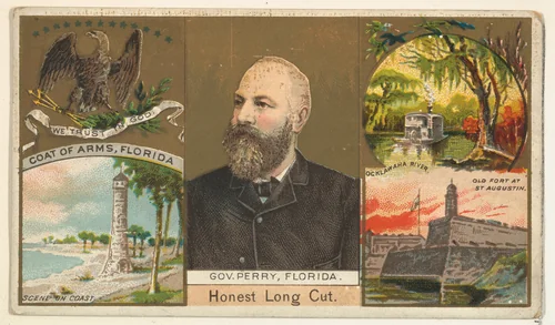 Governor Perry, Florida, from "Governors, Arms, Etc." series (N133-1), issued by Duke Sons & Co. by W. Duke, Sons & Co., print, 1885-1892