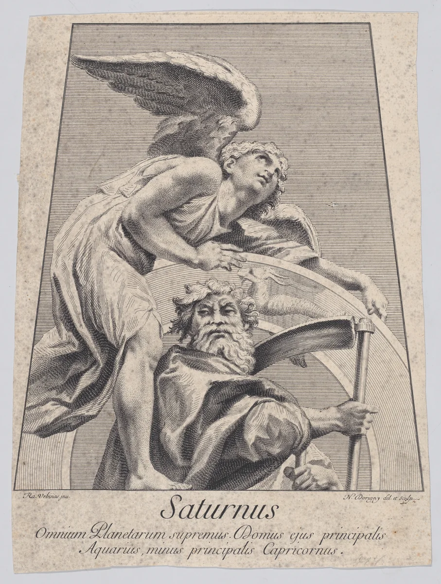 Saturn by Nicolas Dorigny, print, 1695