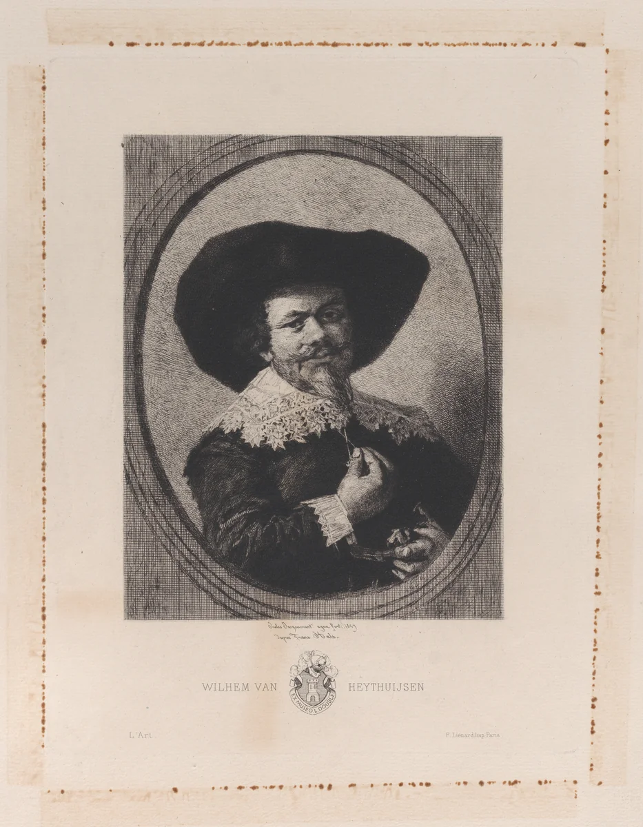 Portrait of Wilhem van Heythuijsen, after Frans Hals by Jules Ferdinand Jacquemart, print, 1869