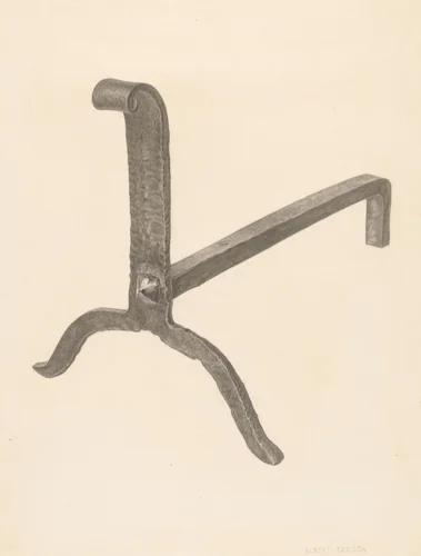 Andiron by Albert Taxson, index of american design, 1939