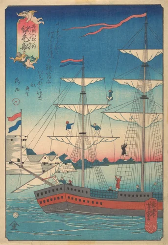 Dutch Ship by Utagawa Yoshitomi, print, 1861
